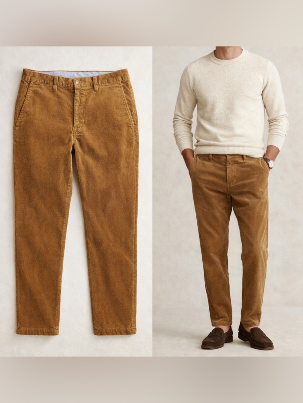 Polo Ralph Lauren Corduroy‎ Pants Tan 34x30 Straight Fit Quiet Luxury Preppy